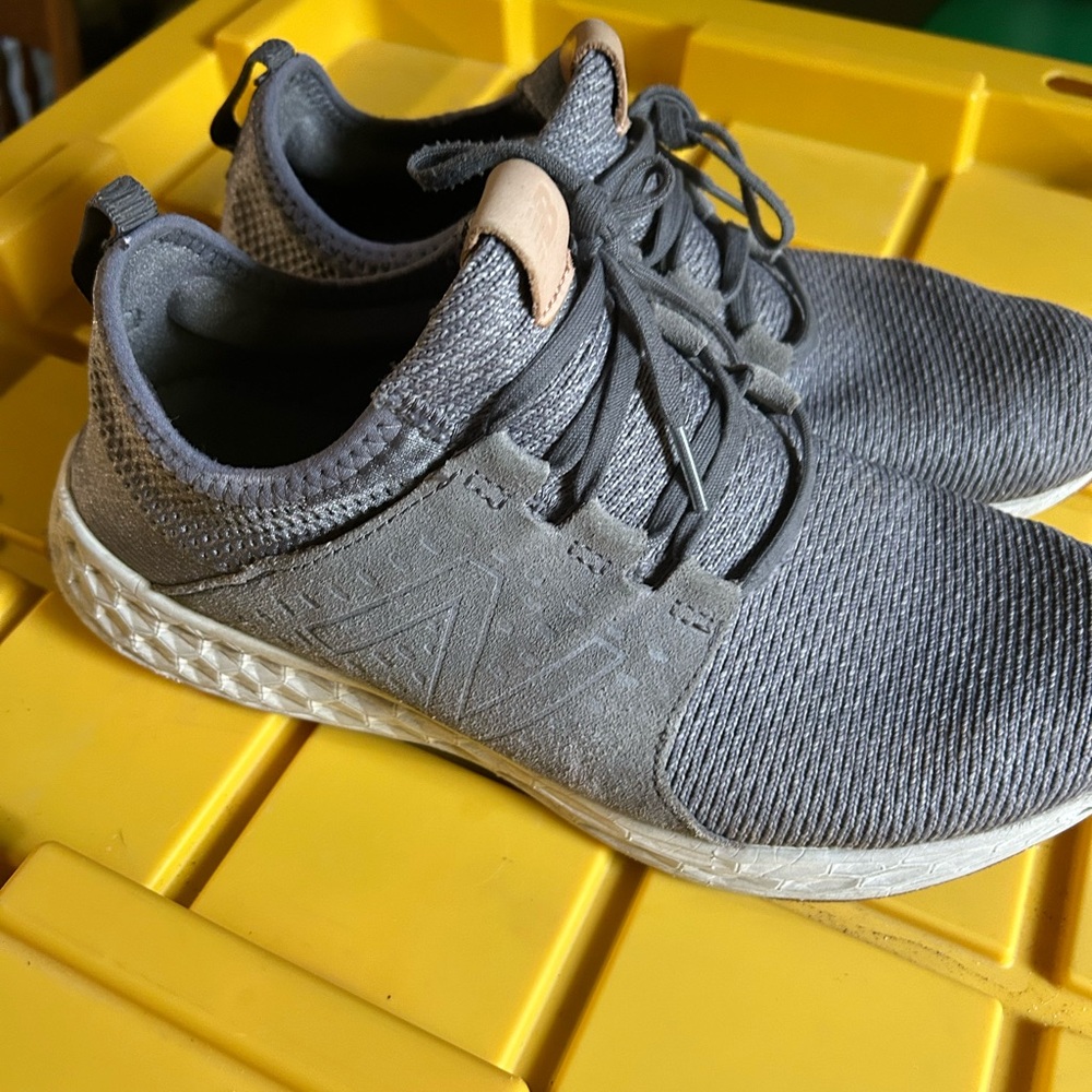 New Balance Gray Sneakers with Knit Mesh Upper and Sock-Like Collar